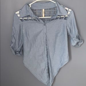 Tie in front cropped shirt